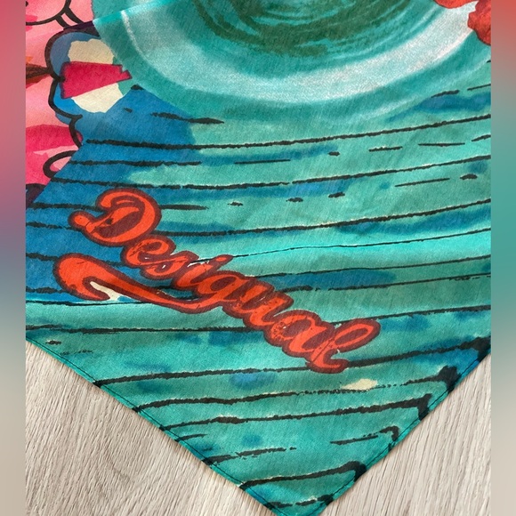 NWT - DESIGUAL Large Colorful Mandala Print Designer Scarf Wrap. - Picture 7 of 12